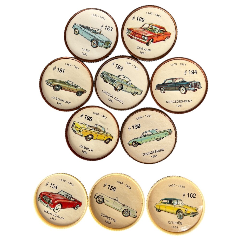 Jell-O Hostess Picture Wheel Cars Automobiles 10pc Random Mixed Bundle